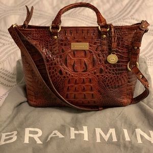Brahmin Designer Croc Leather Handbag